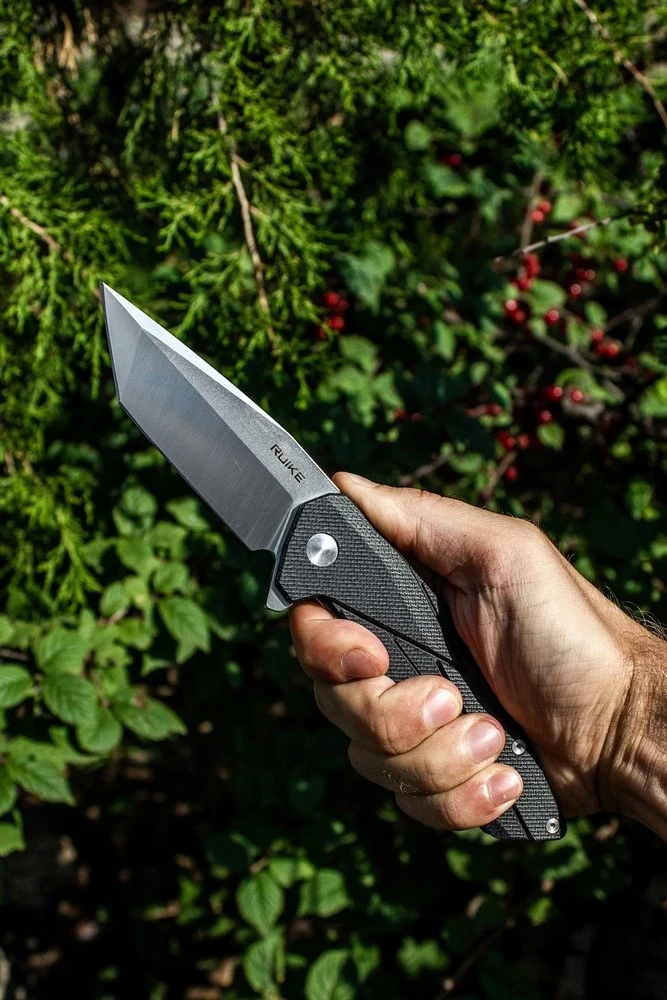 Ніж складаний туристичний Ruike P138-B, (9 см) 14C28N / G10 чорний — фото 12
