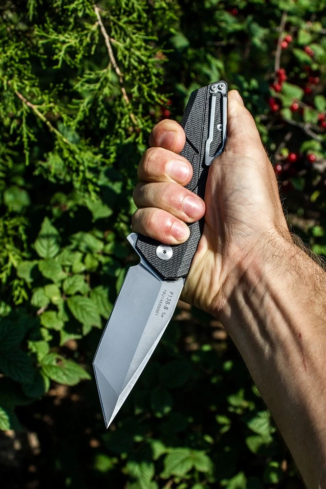 Ніж складаний туристичний Ruike P138-B, (9 см) 14C28N / G10 чорний — фото 13
