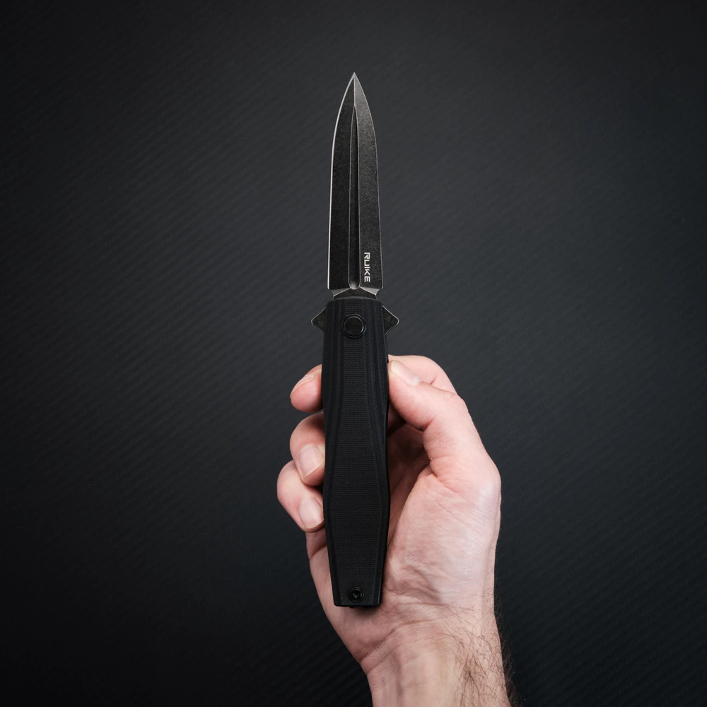 Ніж складаний туристичний Ruike P188-B, (9.1 см) D2 / G10 чорний — фото 13