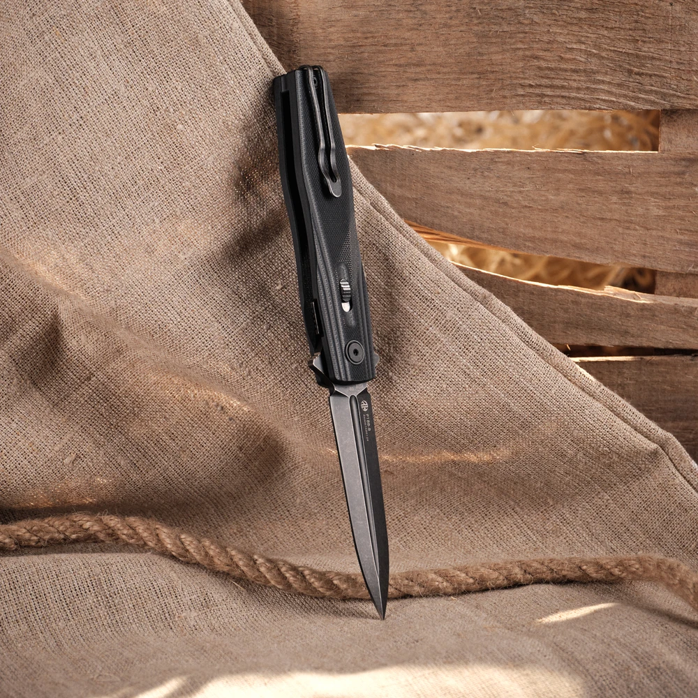 Ніж складаний туристичний Ruike P188-B, (9.1 см) D2 / G10 чорний — фото 18