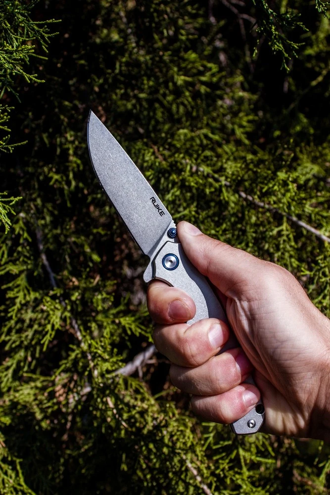 Ніж складаний туристичний Ruike P801-SF, (8.6 см) 14C28N / 3cr14n сірий — фото 11