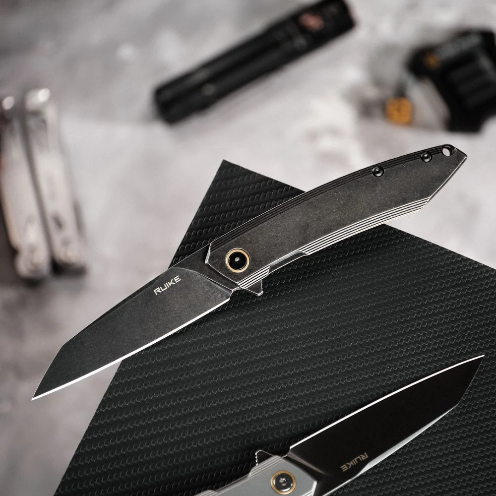 Ніж складаний туристичний Ruike P831S-SB, (8.5 см) 14C28N / 3cr14n чорний — фото 16