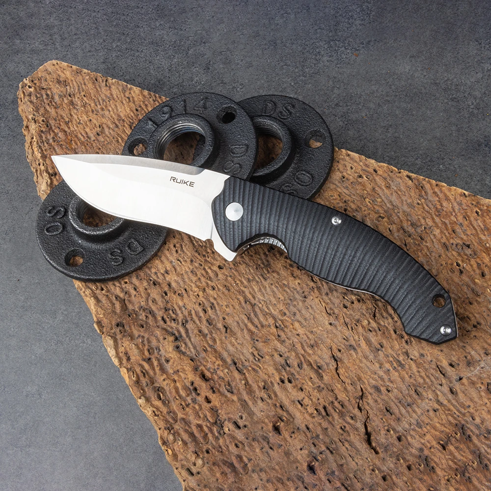 Ніж складаний туристичний Ruike Fang P852-B, (8.9 см) 14C28N / G10 чорний — фото 6