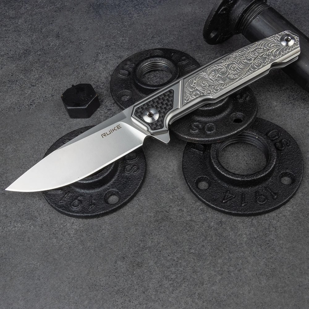 Ніж складаний туристичний Ruike P875-SZ, (8.9 см) 14C28N / steel 420 сірий — фото 4