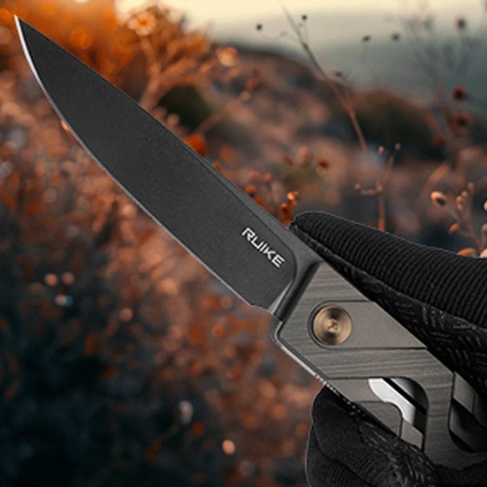 Ніж складаний туристичний Ruike P878-AG, (8.7 см) 14C28N / 6063Aluminum зелений — фото 13