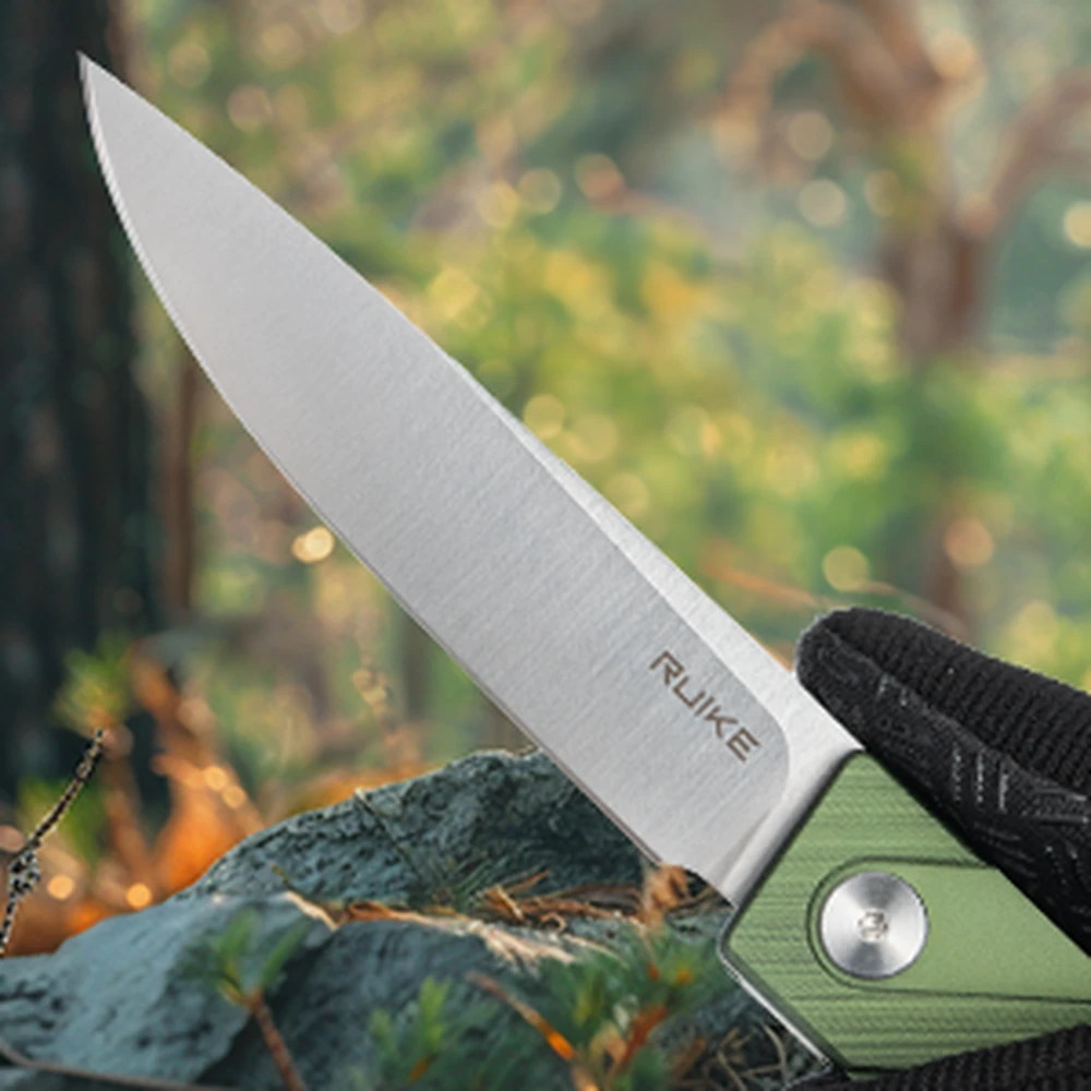 Ніж складаний туристичний Ruike P878-AG, (8.7 см) 14C28N / 6063Aluminum зелений — фото 14