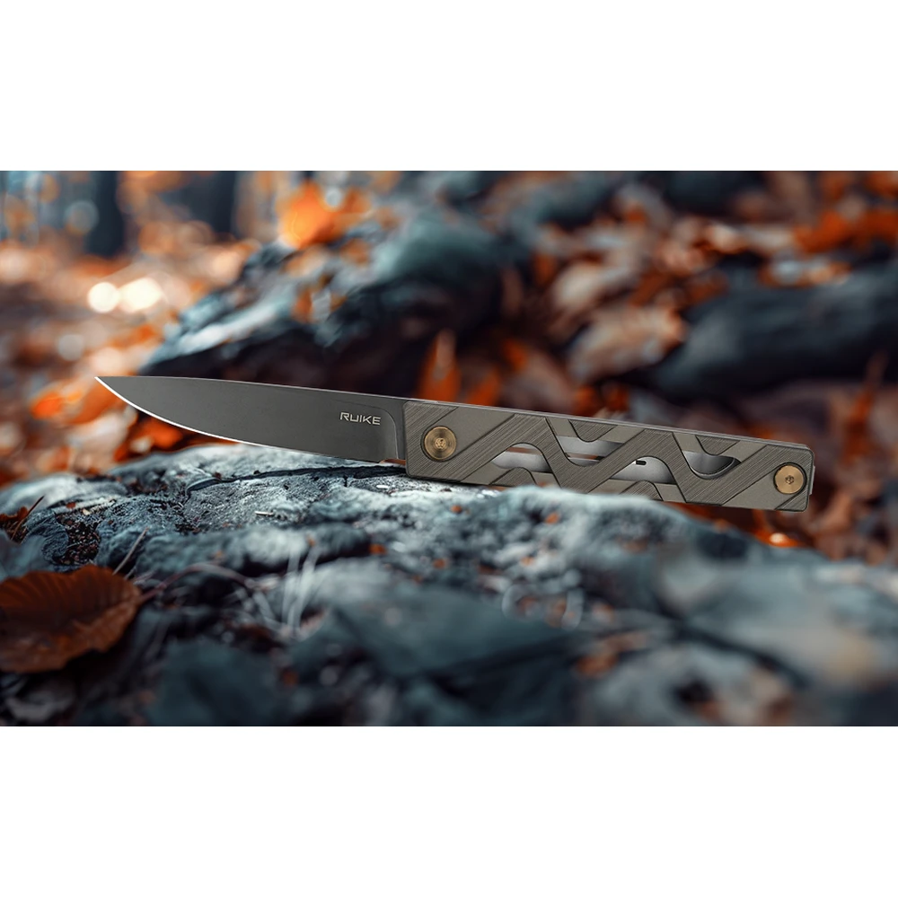 Ніж складаний туристичний Ruike P878-AG, (8.7 см) 14C28N / 6063Aluminum зелений — фото 17