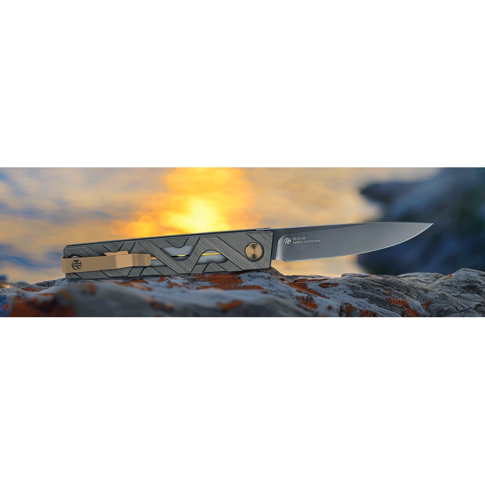 Ніж складаний туристичний Ruike P878-AG, (8.7 см) 14C28N / 6063Aluminum зелений — фото 19