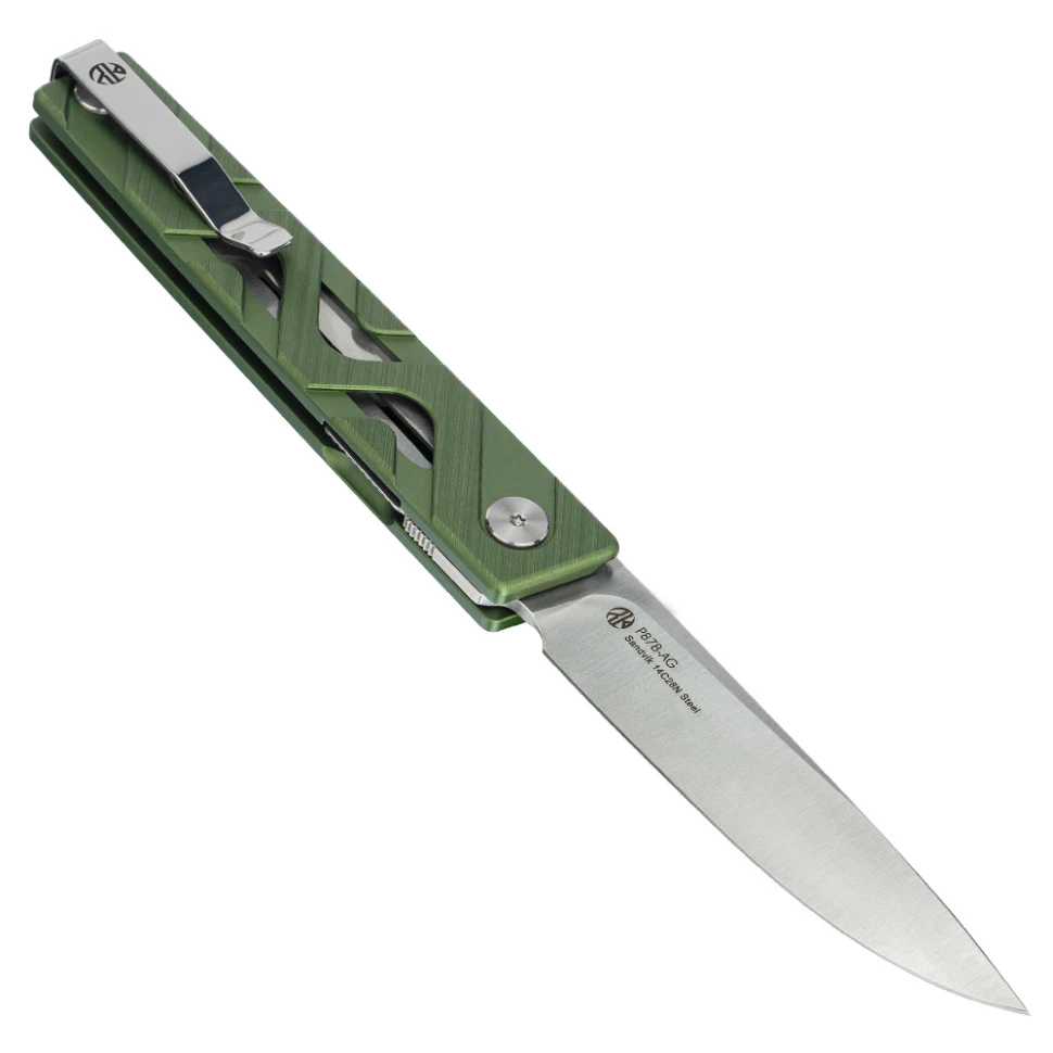Ніж складаний туристичний Ruike P878-AG, (8.7 см) 14C28N / 6063Aluminum зелений — фото 2