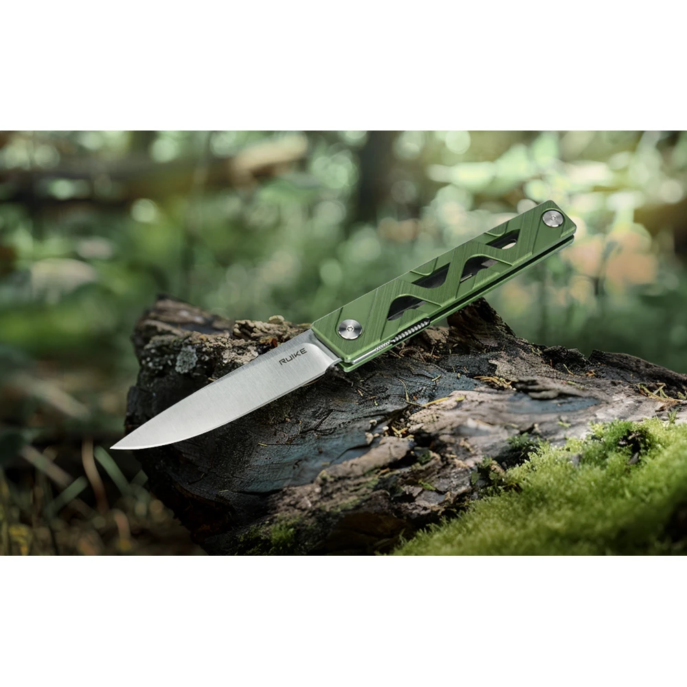 Ніж складаний туристичний Ruike P878-AG, (8.7 см) 14C28N / 6063Aluminum зелений — фото 21