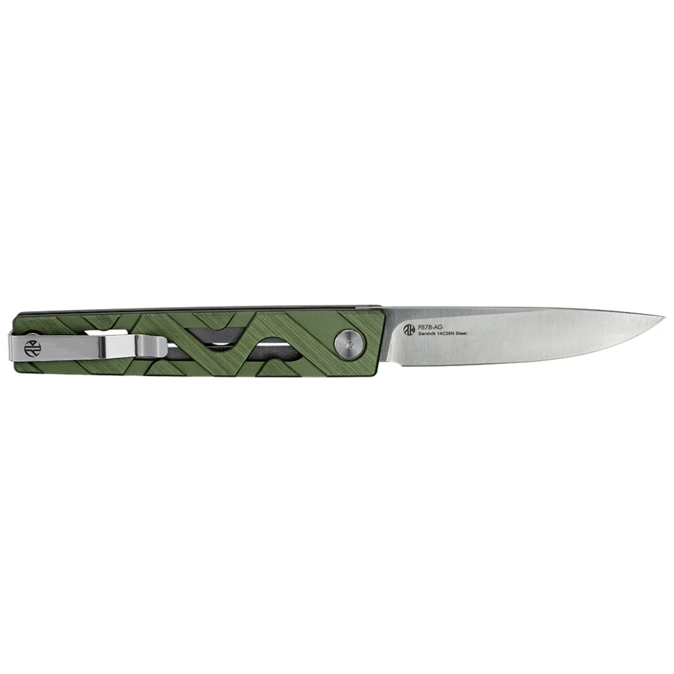 Ніж складаний туристичний Ruike P878-AG, (8.7 см) 14C28N / 6063Aluminum зелений — фото 3