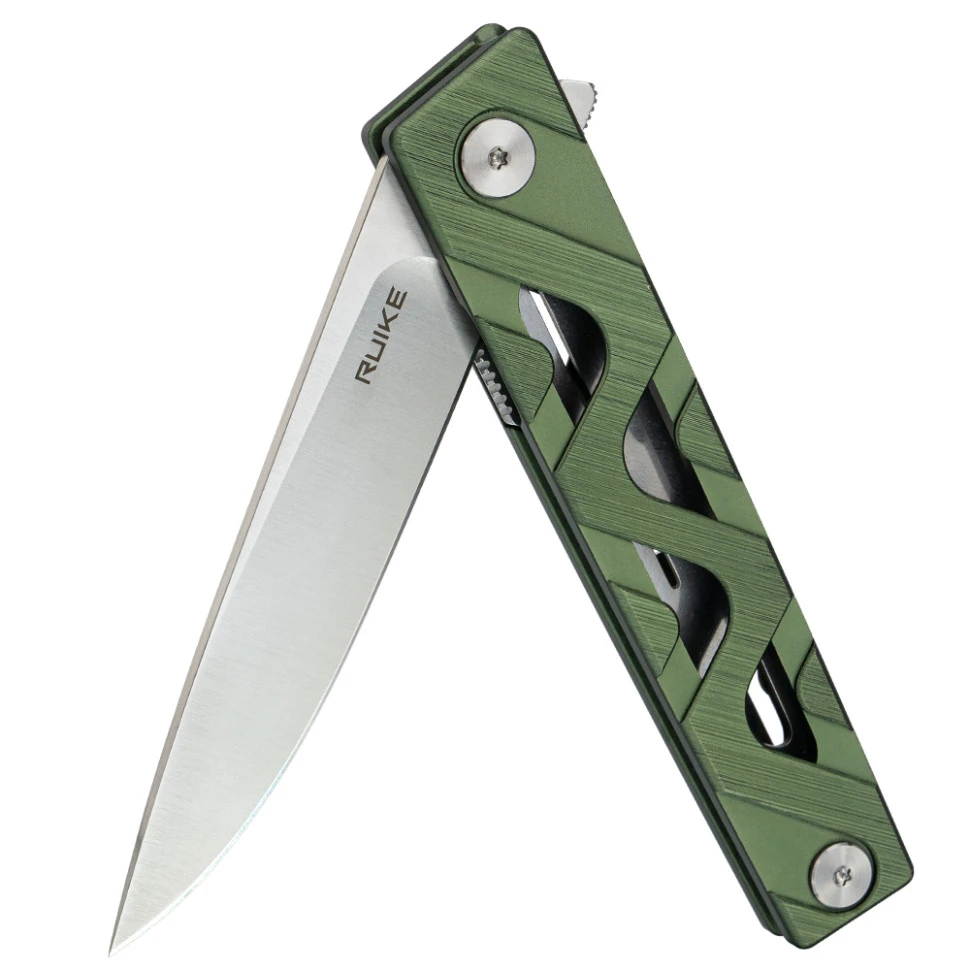 Ніж складаний туристичний Ruike P878-AG, (8.7 см) 14C28N / 6063Aluminum зелений — фото 9