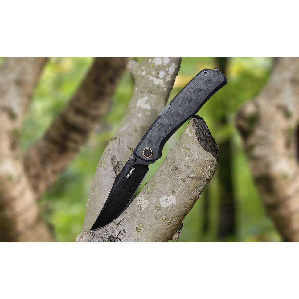 Ніж складаний туристичний Ruike P882-B, (8.5 см) 12С27 /  G10 чорний — фото 15