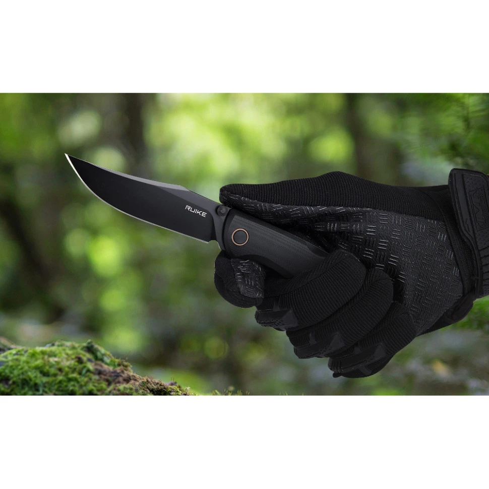 Ніж складаний туристичний Ruike P882-B, (8.5 см) 12С27 /  G10 чорний — фото 17