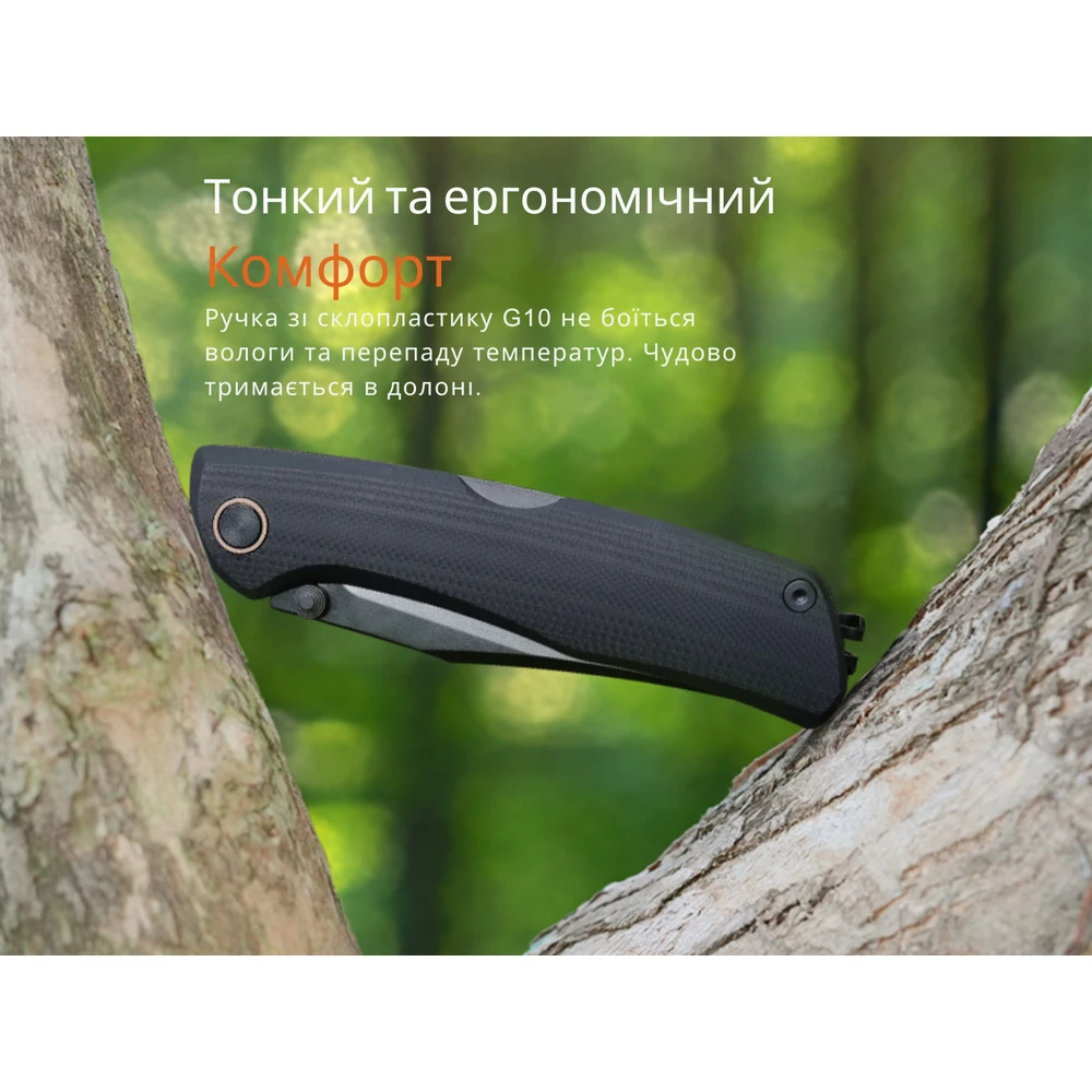 Ніж складаний туристичний Ruike P882-B, (8.5 см) 12С27 /  G10 чорний — фото 19
