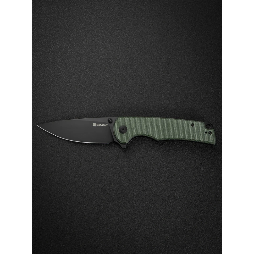 Ніж складаний туристичний Sencut Praktisk, (9.1 см) 9Cr18MoV / Micarta темно-зелений — фото 15