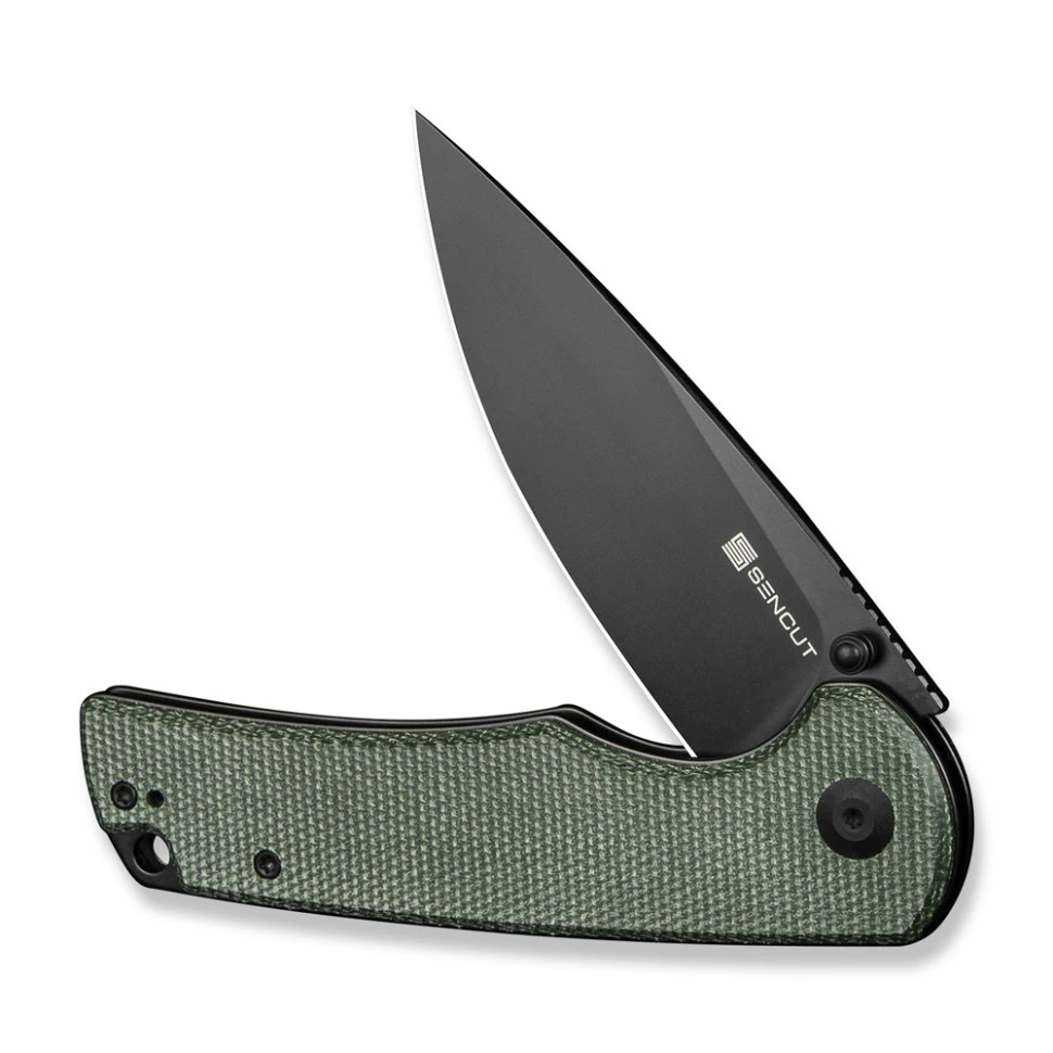 Ніж складаний туристичний Sencut Praktisk, (9.1 см) 9Cr18MoV / Micarta темно-зелений — фото 3