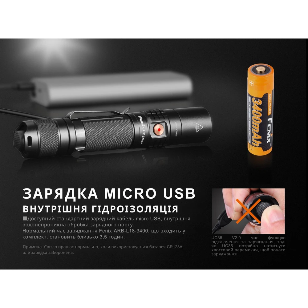 Ліхтар ручний Fenix UC35 V20 CREE XP-L HI V3 — фото 10