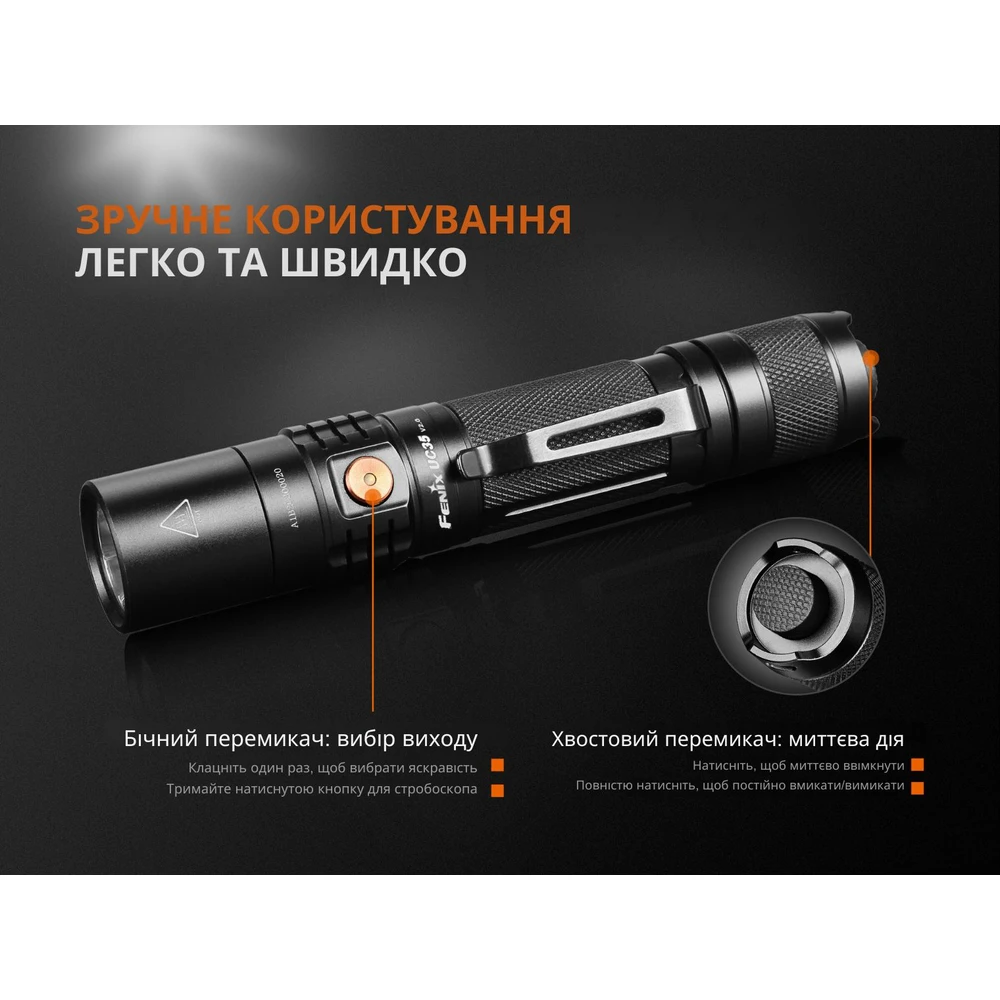Ліхтар ручний Fenix UC35 V20 CREE XP-L HI V3 — фото 13