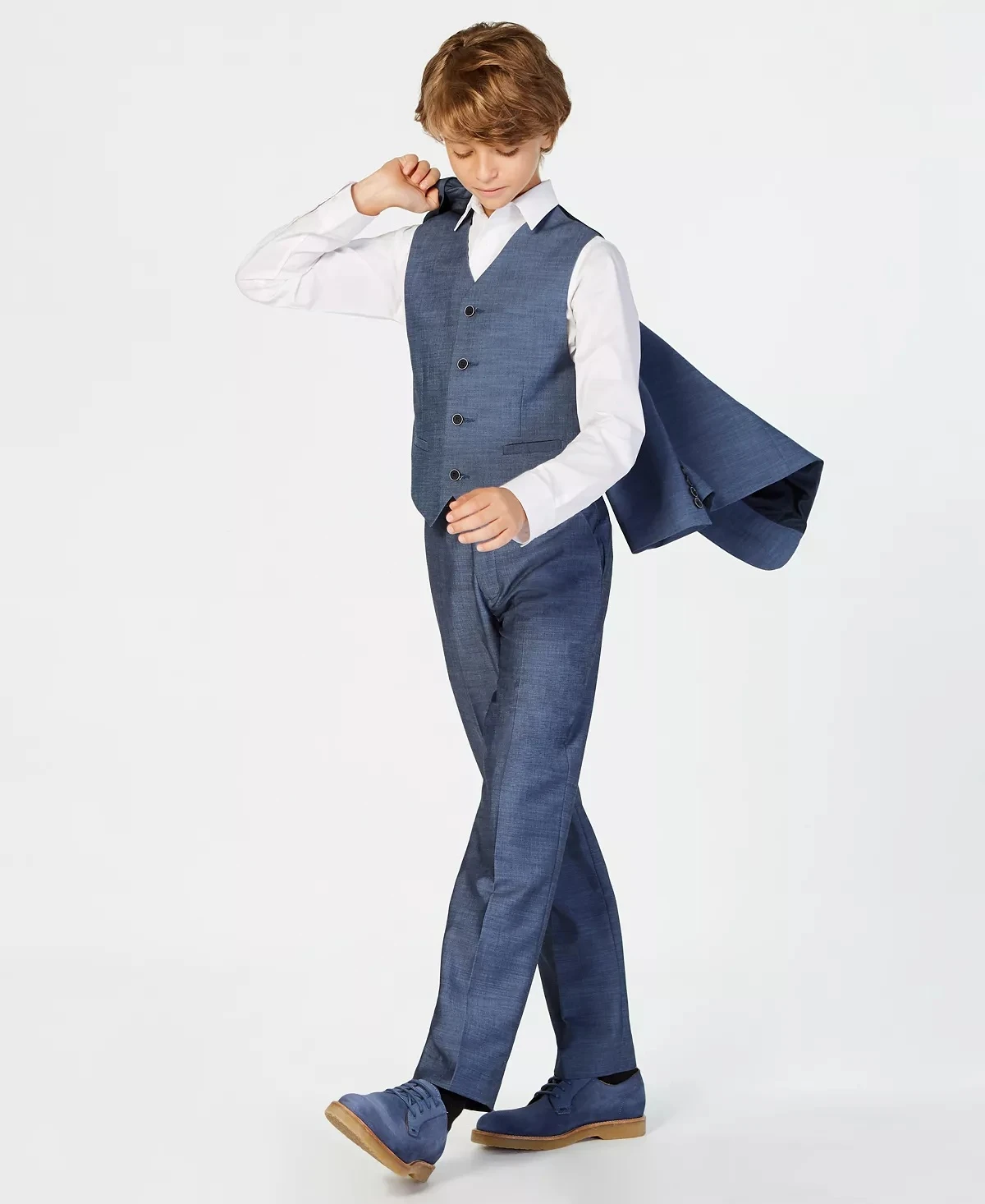 Дитячий стильний піджак Calvin Klein 1159806443 (Білий/синій, 8(M)) — фото 3