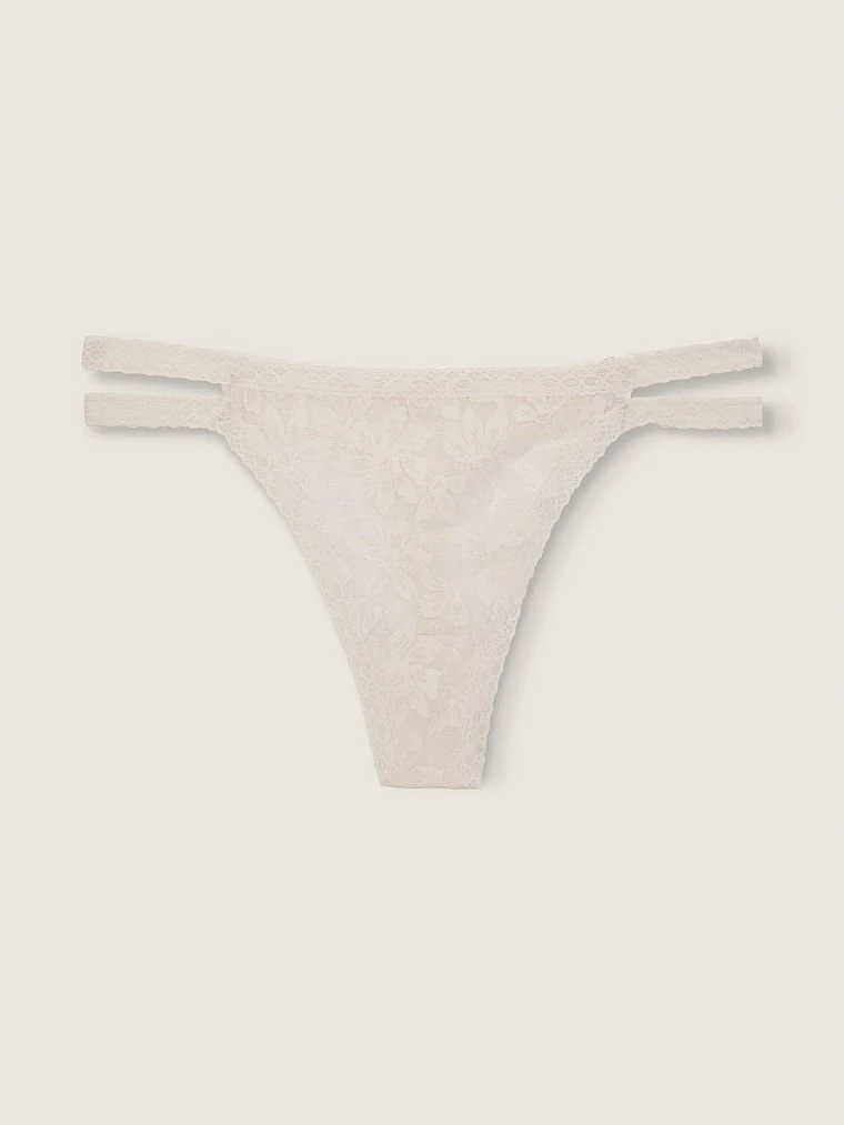 Жіночі мереживні трусики тонг Victoria's Secret Pink 1159816797 (Білий XL) — фото 5