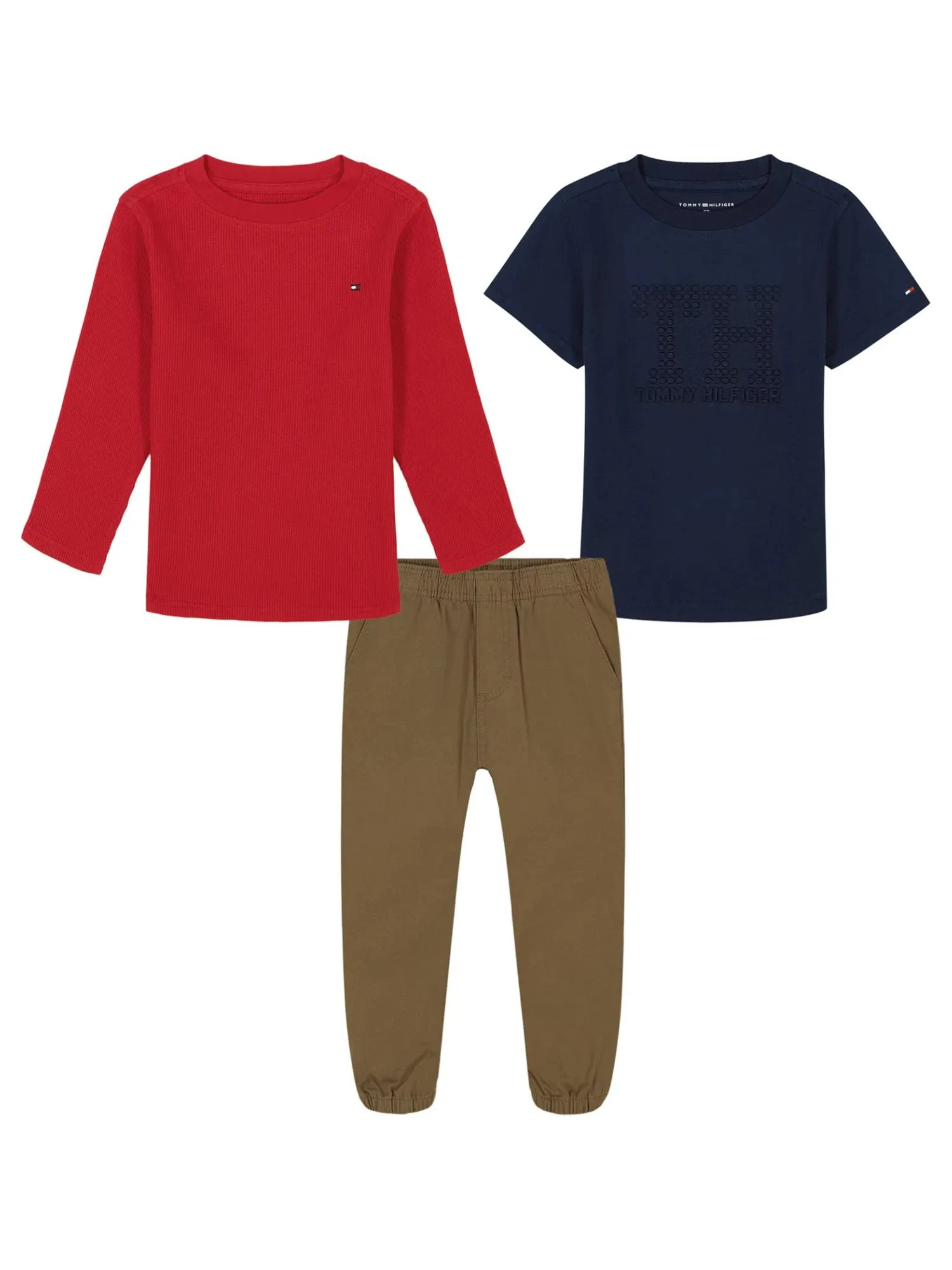Дитячий комплект Tommy Hilfiger футболка, лонгслів та штани 1159829066 — фото 1