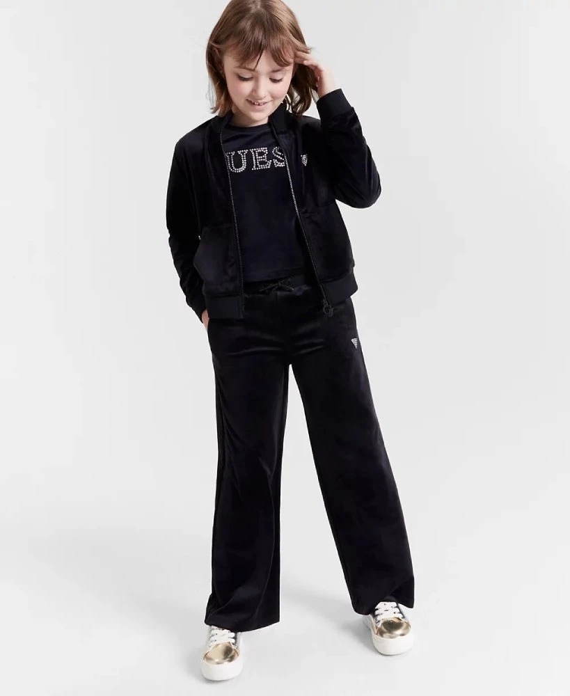 Дитяча велюрова толстовка GUESS 1159837557 (Чорний 8) — фото 3