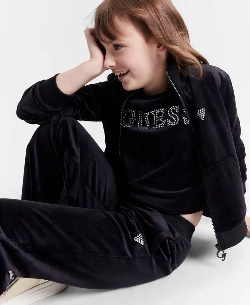 Дитяча велюрова толстовка GUESS 1159837557 (Чорний 8) — фото 5