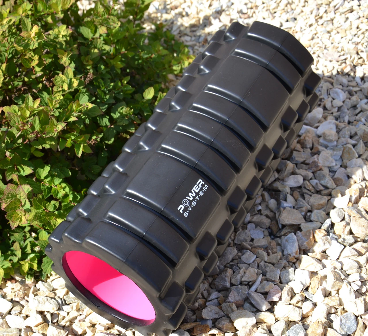 Масажний ролик (роллер) Power System PS-4050 Fitness Foam Roller Black/Pink (33x15см.) — фото 5