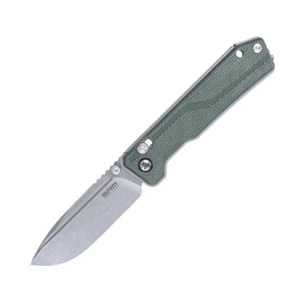Ніж складаний туристичний SRM Rubik 7228B-MG (8.7 см) 14C28N / Micarta зелений — фото 1