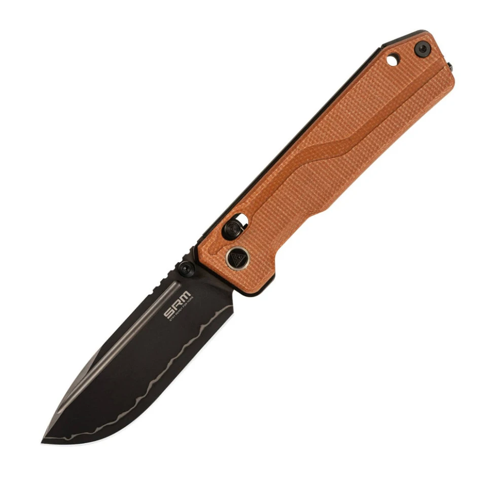 Ніж складаний туристичний SRM Rubik 7228B-MN2 (8.7 см) 140Cr / Micarta коричневий — фото 1