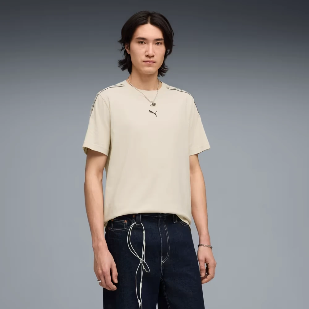Футболка ESS TAPE Tee 69169387 Puma L Бежевий — фото 1