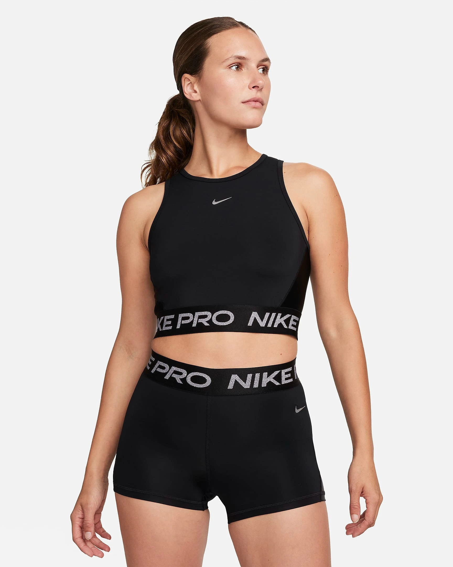 Спортивний топ жіночий Nike W Np Df Crop Tank Shine (FB5588-010) — фото 1