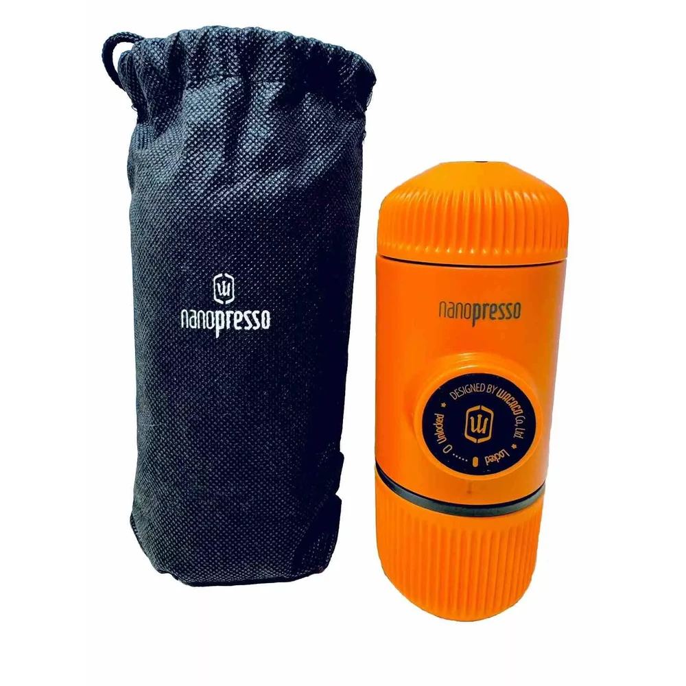 Портативна еспресо-кавоварка Wacaco Nanopresso помаранчева, механічна, для меленої кави — фото 3