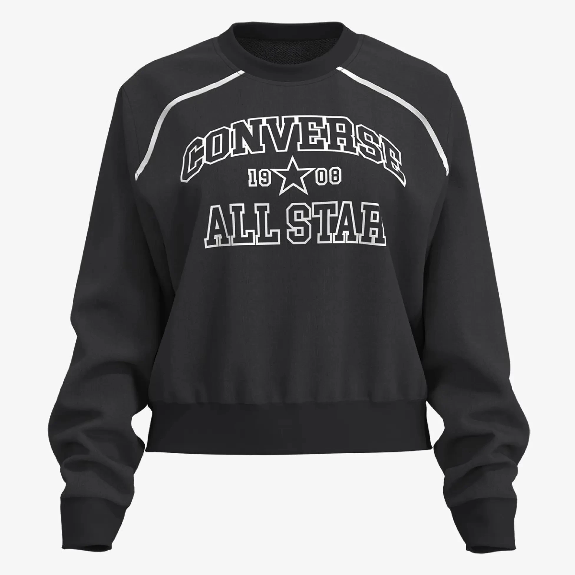 Жіноча толстовка CONVERSE WOMENS PULLOVER RETRO CHUCK CREW CVW5K257-BLK, S — фото 2