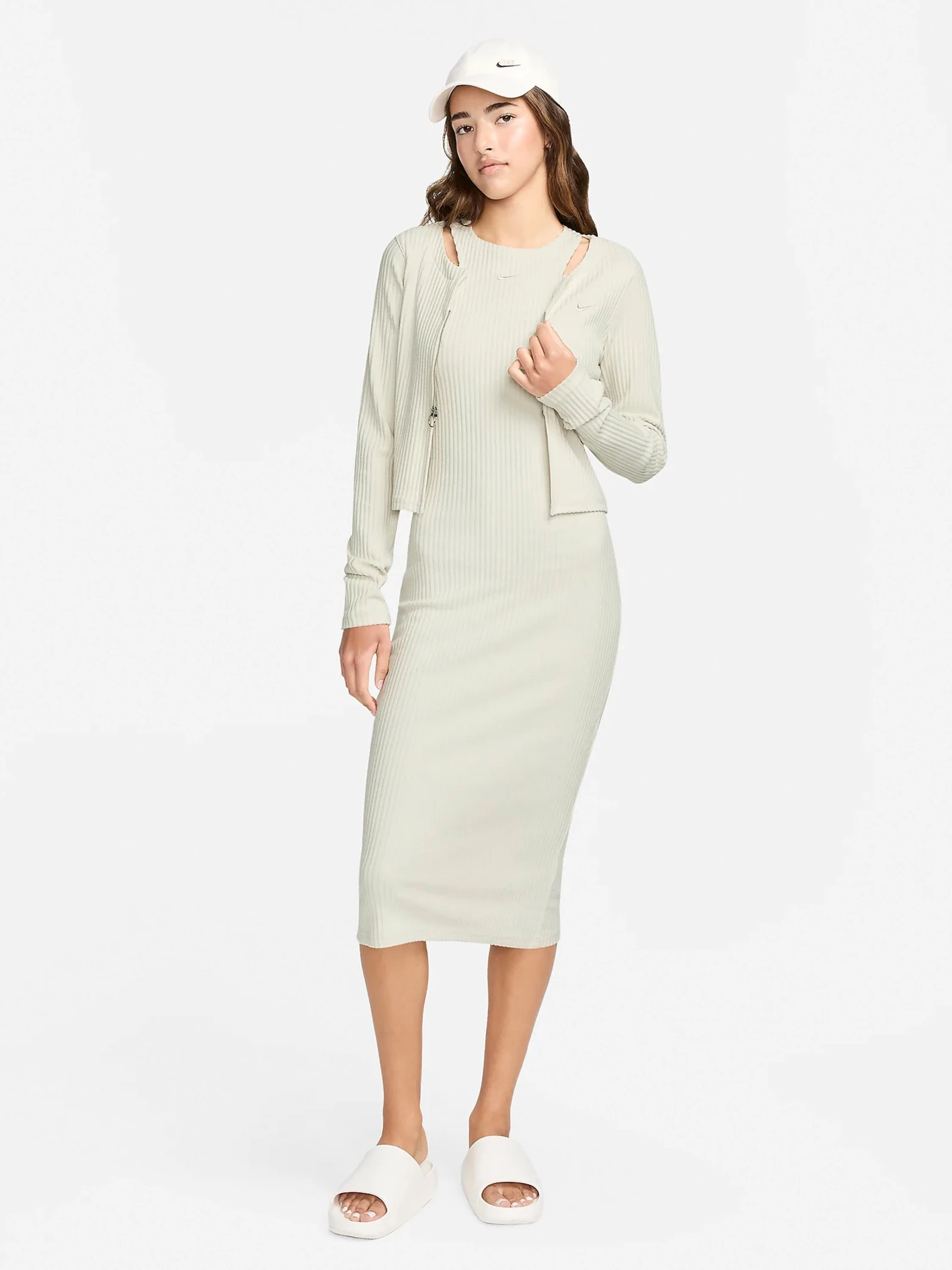Сукня Жіноча Nike W Nsw Chll Knt Rib Midi Drs FN3679-104, M — фото 3