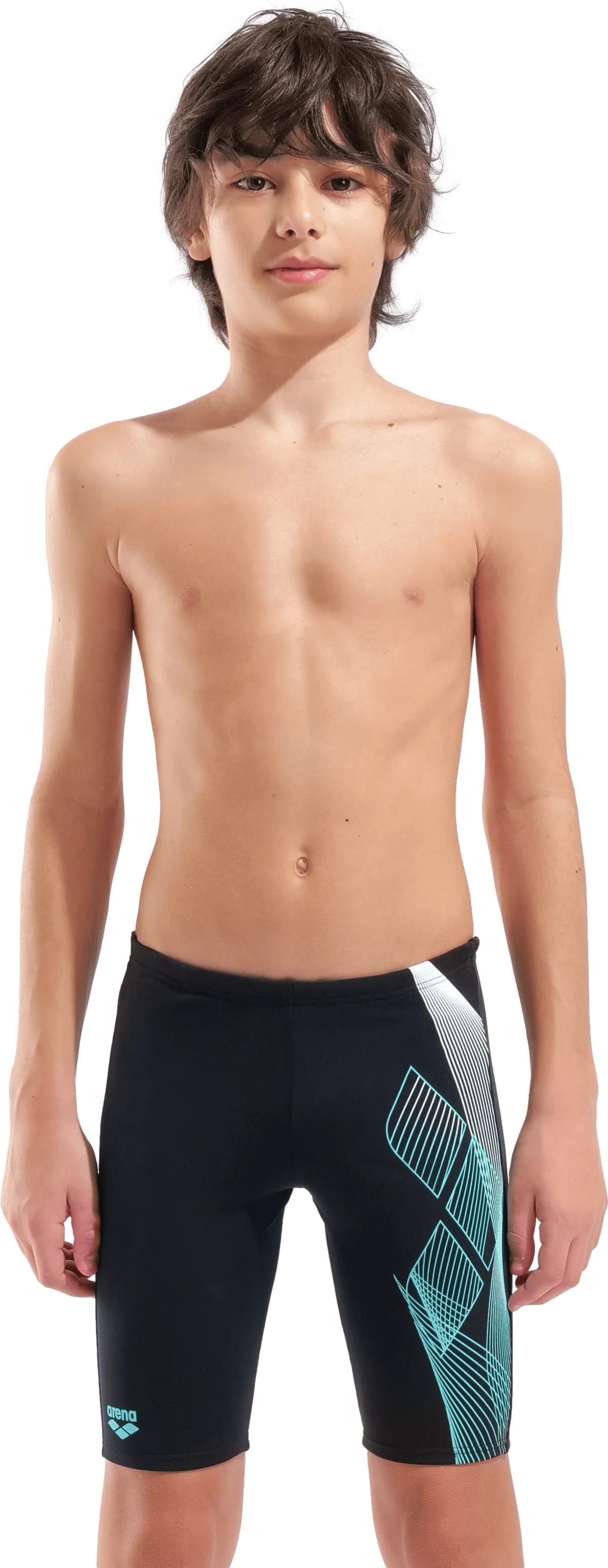 Плавки-шорти для хлопчиків Arena SEA WATER SWIM JAMMER чорний, бірюзовий дитячий 116 см (008995-508) — фото 1