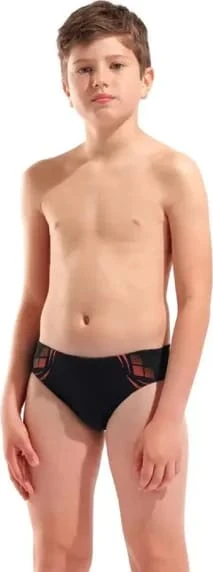 Плавки-сліпи для хлопчиків Arena POSEIDONIA SWIM BRIEFS чорний, кораловий дитячий 128 см (009009-504) — фото 1