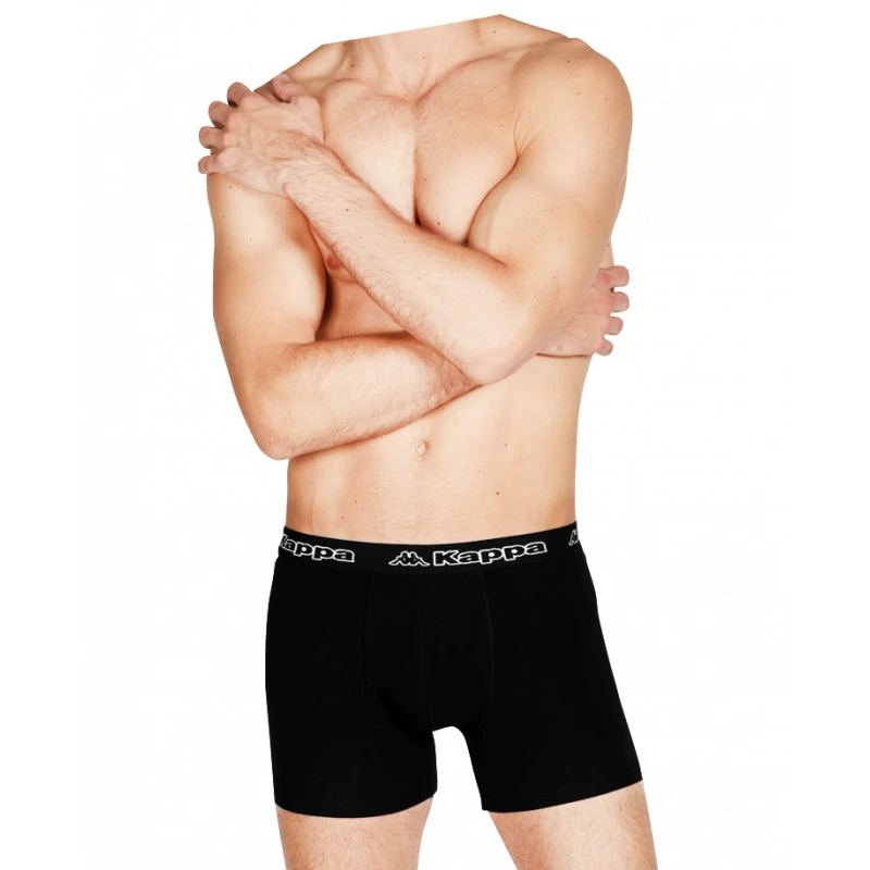Труси-боксери Kappa Boxer Uomo Elastico Esterno logato чорний Чол M — фото 1