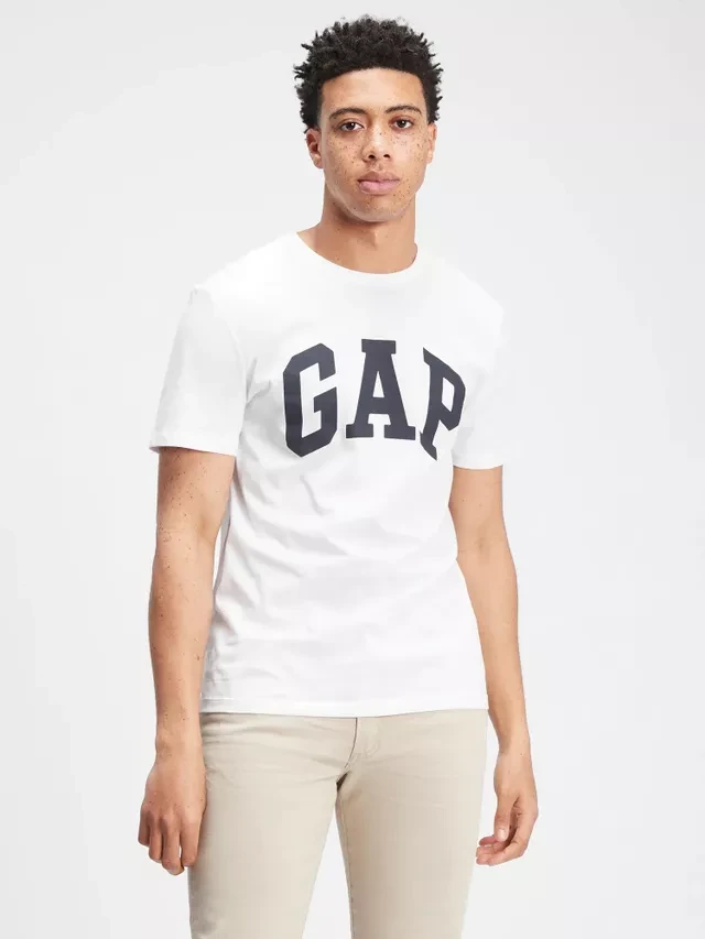 Футболка чоловіча Gap V-Basic Logo T White (550338-06) — фото 1