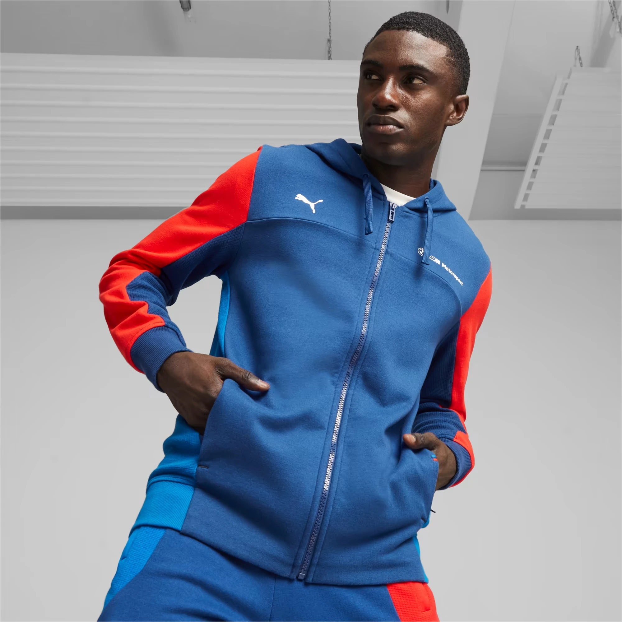 Кофта чоловіча Puma Bmw M Motorsport Hooded Sweat Jacket Blue (621221-04) — фото 1
