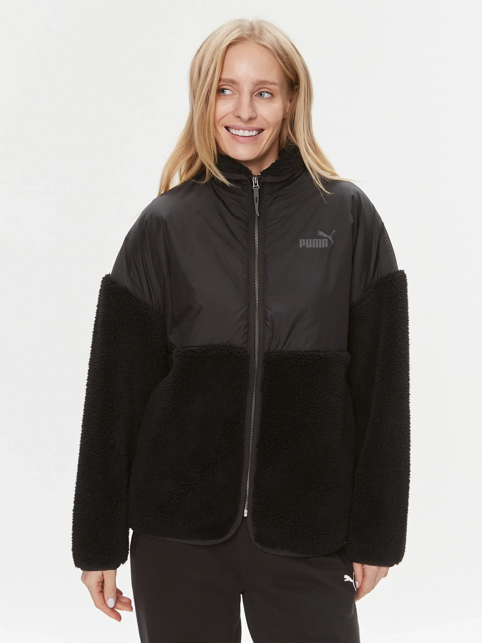 Куртка жіноча Puma Sherpa Hybrid Jacket Black (675371-01) — фото 1