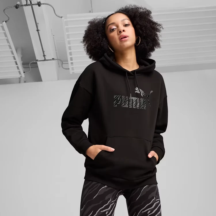 Кофта жіночі Puma Ess+ Animal Hoodie Black (681492-01) — фото 1