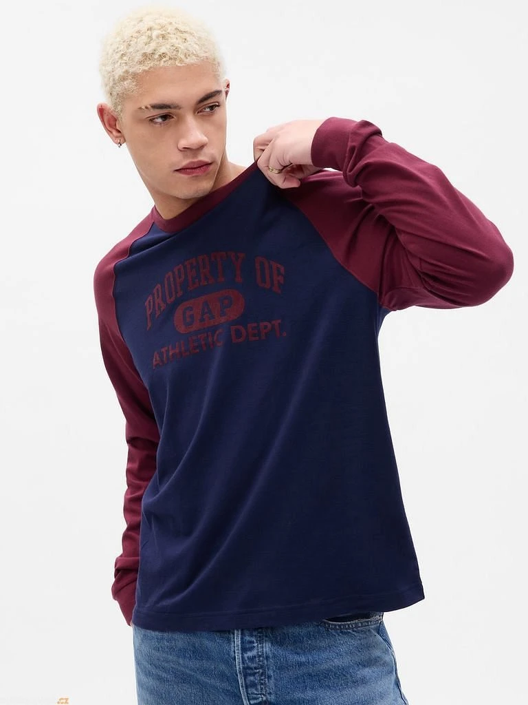 Кофта чоловіча Gap Gap Raglan Tee Xl Blue/Bordo (765764-02) — фото 1