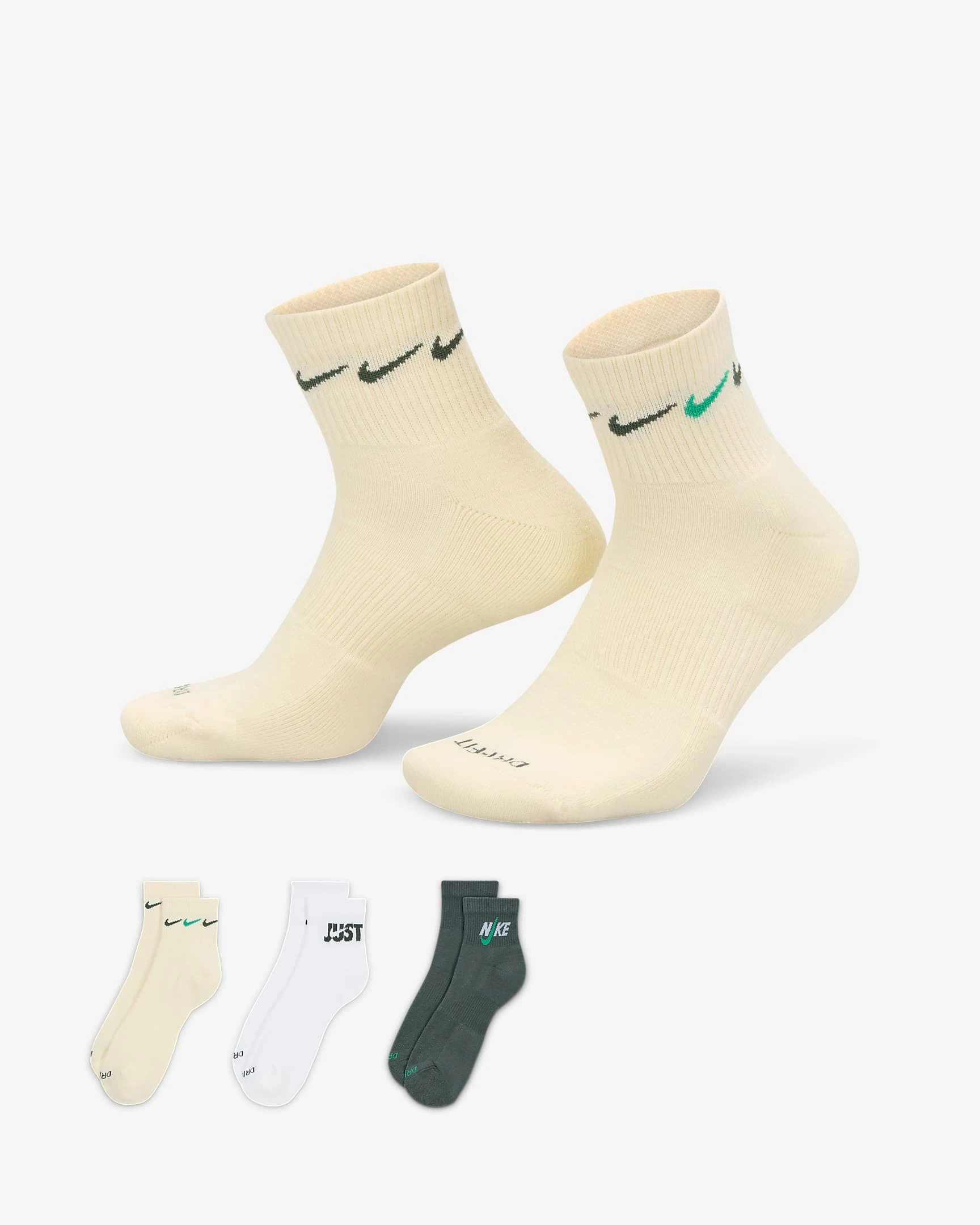 Шкарпетки Nike Everyday Plus Cushioned Ankle Multi (3 ) (DH3827-901) — фото 1