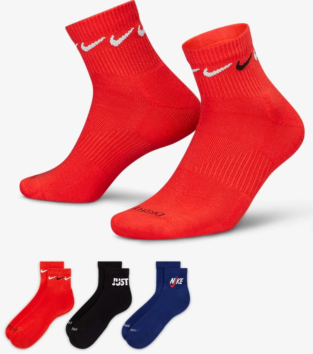 Шкарпетки Nike U NK EVERYDAY PLUS CUSH ANKLE 3 пари — фото 1
