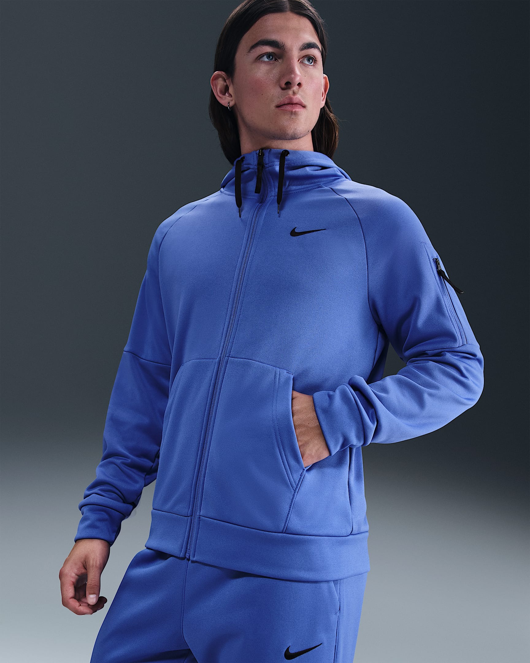 Кофта чоловіча Nike Therma-Fit Blue (DQ4830-411) — фото 1
