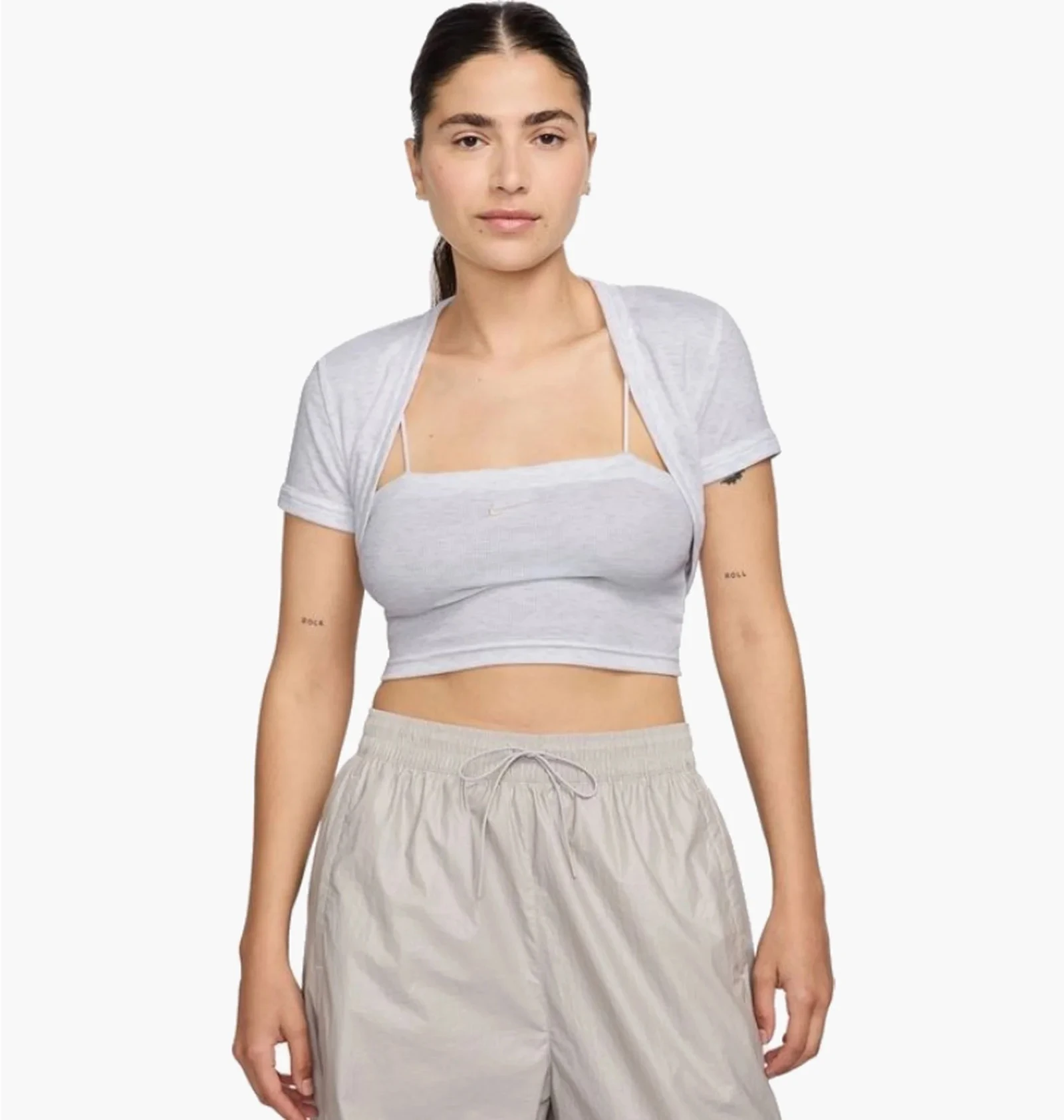 Жіноча футболка NIKE W NSW NK CHLL KNT MRIB 2N1 CRP HJ1299-051, L — фото 2