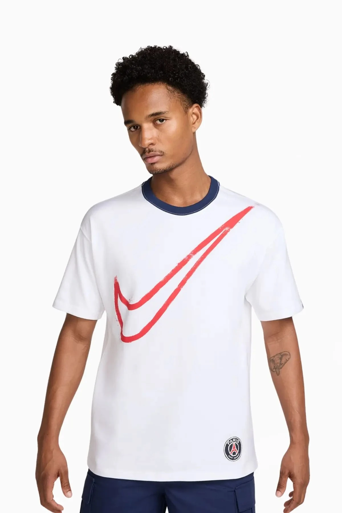 Футболка чоловіча Nike Psg Oversized Swoosh Tee White (HQ0770-100) — фото 1