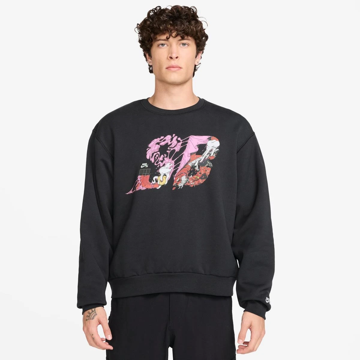 Толстовка чоловіча NIKE SB U FLC PO CRW BB SSNL GFX HQ9010-010, 2XL — фото 2